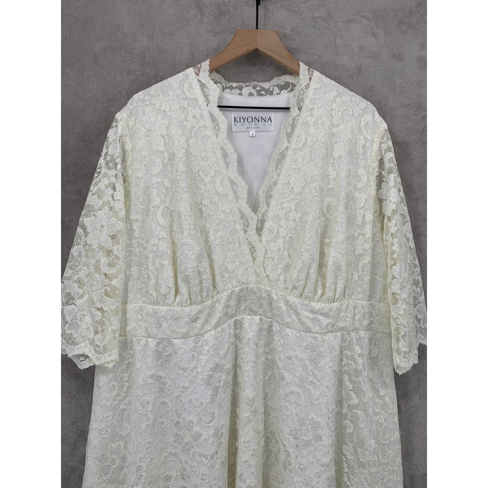 Kiyonna Bridal Dress‎ 4X Ivory Lace Glitter Wedding Dress Reception NEW - Picture 2 of 13